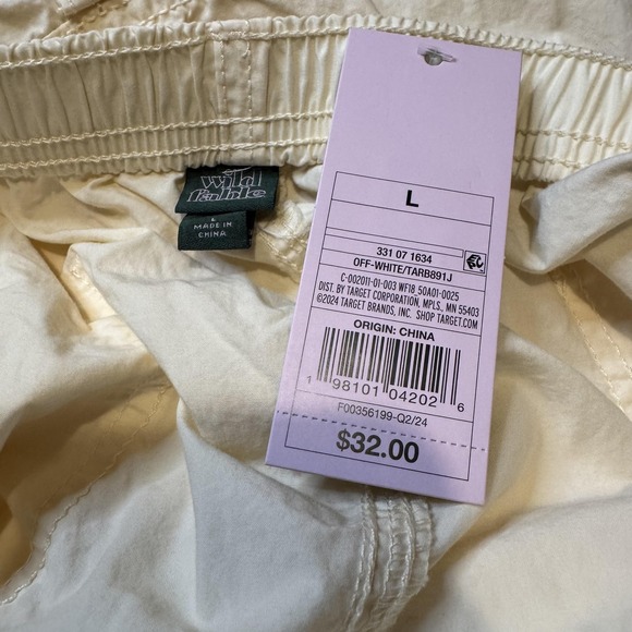 Wild Fable Cargo Pant Womens L Off White Utility D-Ring Target Lightweight Baggy - Picture 5 of 8